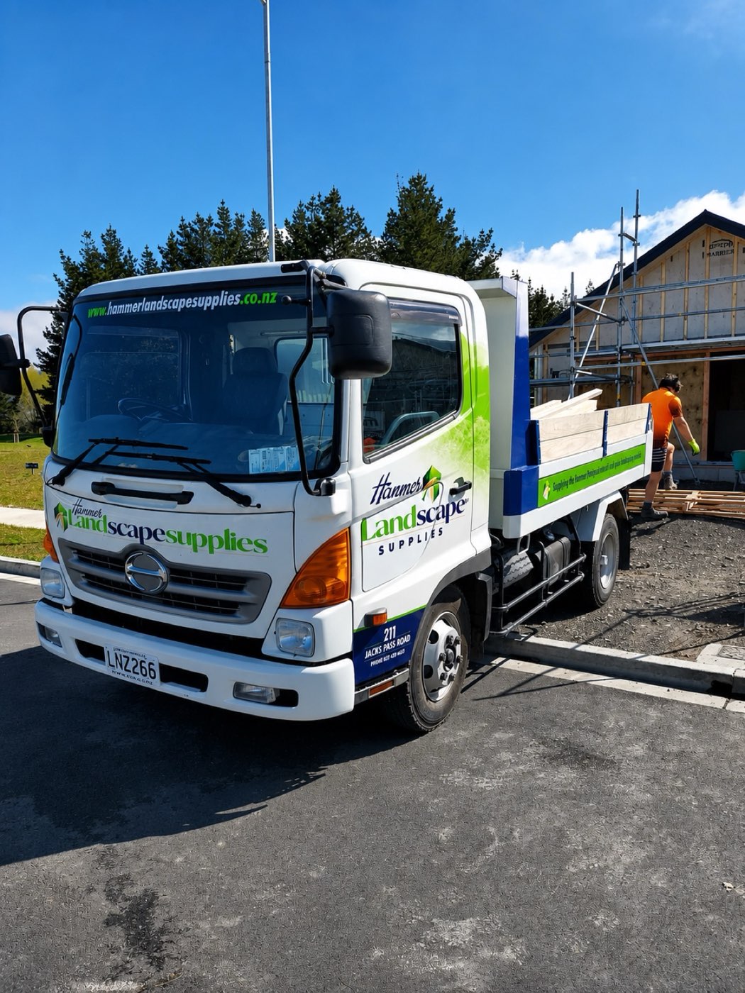 The Hanmer Landscape Supplies delivery truck